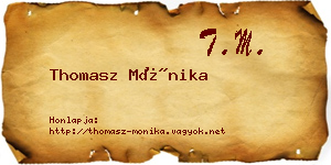 Thomasz Mónika névjegykártya